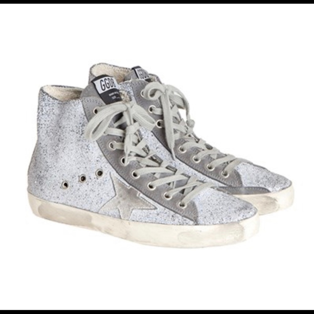 GOLDEN GOOSE GLITTER GREY SILVER FRANCYS EUC 38 - Picture 11 of 17